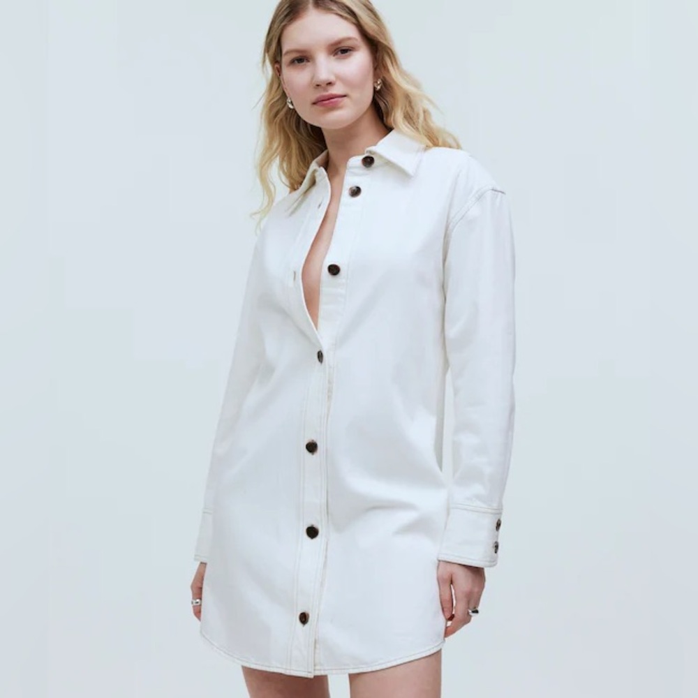 Madewell denim oversized mini shirt dress